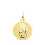 18K MEDALLA ORO AMARILLO VIRGEN NIÑA 14 MM