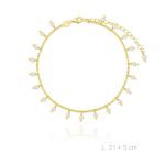 Tobillera de plata de ley chapada en oro