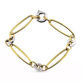 18K PULSERA BICOLOR ESLABONES