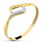 18K SORTIJA ORO BICOLOR MOTIVO CON CIRCONITAS, ANCHO: 6,5 MM
