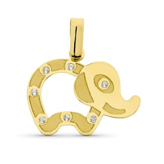 18K COLGANTE ORO AMARILLO ELEFANTE LASER, 20X16 MM