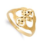 18K SORTIJA ORO AMARILLO CALADA CRUZ DE CANJAYAR, ANCHO: 13MM