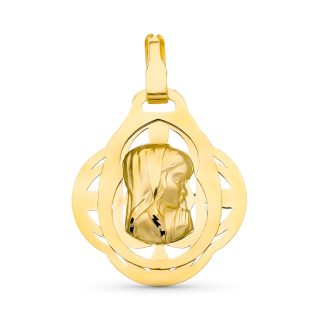 18K MEDALLA ORO AMARILLO VIRGEN NIÑA 22X19 MM