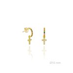 Pendientes plata de ley dorado con circonitas