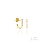 Pendientes plata de ley dorado con circonitas