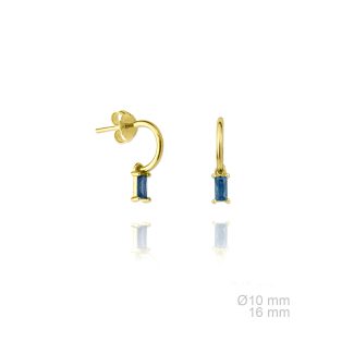 Pendiente de plata de ley con zirconita chapado oro.