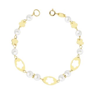18K PULSERA COMUNION ORO AMARILLO PERLA 5,5 MM 16CM