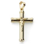 18K CRUZ ORO AMARILLO CON CRISTO HUECA 24X15X3 MM
