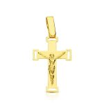 18K CRUZ ORO AMARILLO CON CRISTO CALADA 22X13 MM