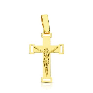 18K CRUZ ORO AMARILLO CON CRISTO CALADA 22X13 MM