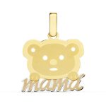 18K COLGANTE BICOLOR MAMA OSO, 21X17 MM
