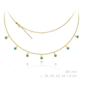 Gargantilla con piedra color turquesa