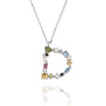 Gargantilla Inicial "D" con circonitas plata de ley