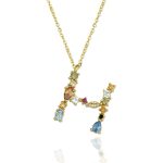 Gargantilla Inicial "H" con circonitas plata de ley