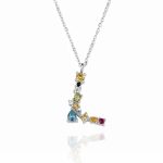 Gargantilla Inicial "L" con circonitas plata de ley