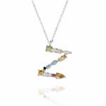 Gargantilla Inicial "Z" con circonitas plata de ley