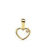 18K COLGANTE ORO AMARILLO CORAZON CIRCONITA 9X8 MM
