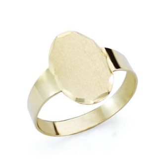 18K SELLO ORO AMARILLO BEBE OVAL BORDE TALLADO, MEDIDA: 11,5 X 7 MM
