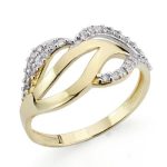 18K SORTIJA ORO BICOLOR CON CIRCONITAS, ANCHO: 10 MM