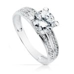 18K SOLITARIO 7 MM ORO BLANCO CIRCONITAS