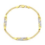 18K PULSERA ORO BICOLOR JUEGO DE COMUNION ESTERILLA Y CIRCONITAS