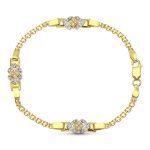 18K PULSERA ORO BICOLOR DE COMUNION CON CIRCONITAS