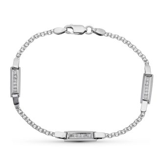 18K PULSERA ORO BLANCO JUEGO COMUNION CIRCONITAS
