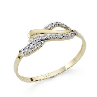 18K SORTIJA ORO BICOLOR LAZO CON CIRCONITAS, ANCHO: 5 MM