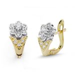 18K PENDIENTES COMUNION BICOLOR CIRCONITA 12X6 MM CIERRE CATALAN