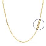 18K CADENA ORO AMARILLO BARBADA 60CM MACIZA 2 MM