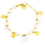 18K PULSERA BICOLOR ESTRELLAS,