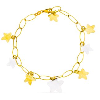 18K PULSERA BICOLOR ESTRELLAS,