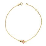 18K PULSERA ORO AMARILLO MARIPOSA ESMALTE 18CM 1,20CM