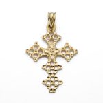 18K CRUZ ORO AMARILLO CANJAYAR, 31X22 MM