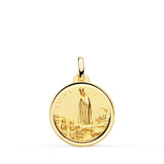 18K MEDALLA ORO AMARILLO VIRGEN DE FATIMA BISEL 18 MM