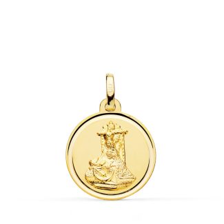 18K MEDALLA ORO AMARILLO VIRGEN DE LAS ANGUSTIAS BISEL 18 MM