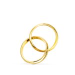 18K COLGANTE ORO AMARILLO DOS ALIANZAS 9 MM DIAMETRO,
