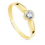 18K SOLITARIO ORO AMARILLO CIRCONITA CHATON, 4,5 MM