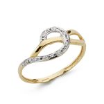 18K SORTIJA ORO BICOLOR OLA CON CIRCONITAS, ANCHO: 8,5 MM
