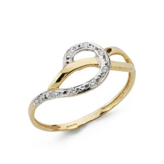 18K SORTIJA ORO BICOLOR OLA CON CIRCONITAS, ANCHO: 8,5 MM