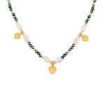 Gargantilla plata olivina con perlas