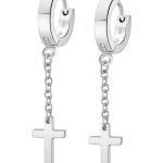 Pendientes cruz Lotus Style Men´s In Black acero.