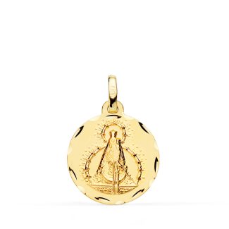 18K MEDALLA ORO AMARILLO VIRGEN DE LA CABEZA TALLADA 18 MM
