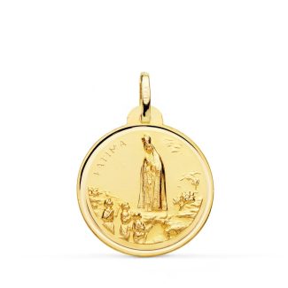 18K MEDALLA ORO AMARILLO VIRGEN DE FATIMA 22 MM