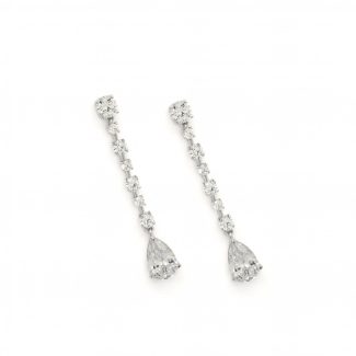 Pendientes largos de novia plata de ley