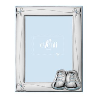 Portafotos zapatitos bilaminado plata de ley