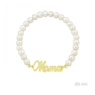 Pulsera perlas personalizable chapada oro