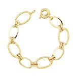 18K PULSERA ORO AMARILLO ESLABONES HUECO 19CM