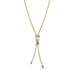18K GARGANTILLA ORO BICOLOR FLOR LIS 45CM