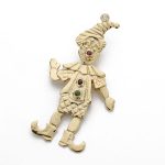 18K COLGANTE PAYASO ARTICULADO ORO AMARILLO, 34X13 MM